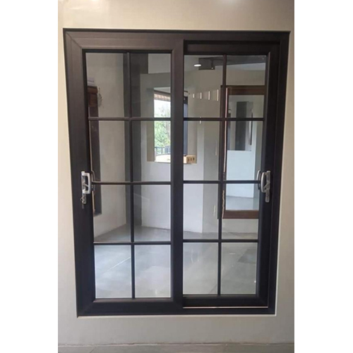 Aluminium Sliding Door With Georgian Bar - Color: Brown