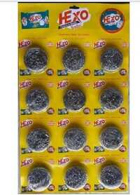 12 Piece Pack Steel Scrubber - Color: Silver