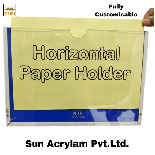 A4 Acrylic Wall Mounted Paper Holder - Color: Transparent