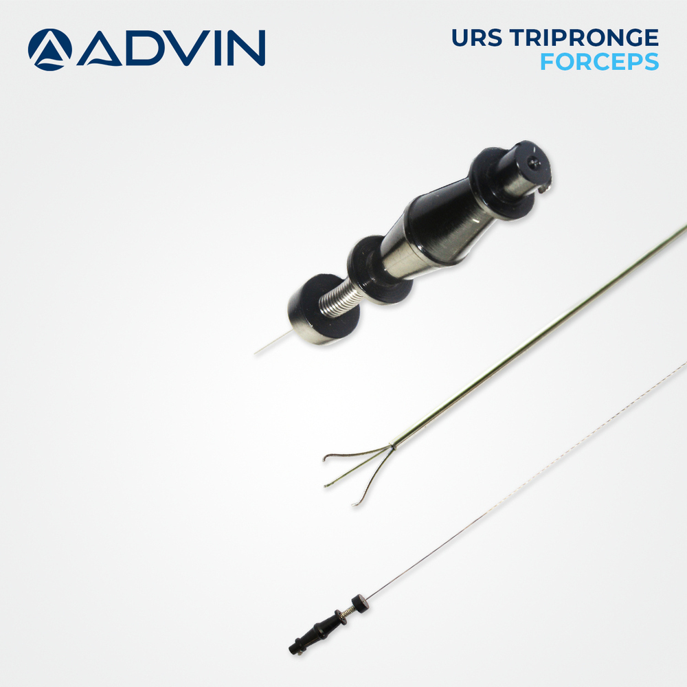 Urs Tripronge Forceps Advin - High-grade Material, Ergonomic Handle Design | Tripronge Tip For Secure Grasping, Ideal For Ureteroscopy