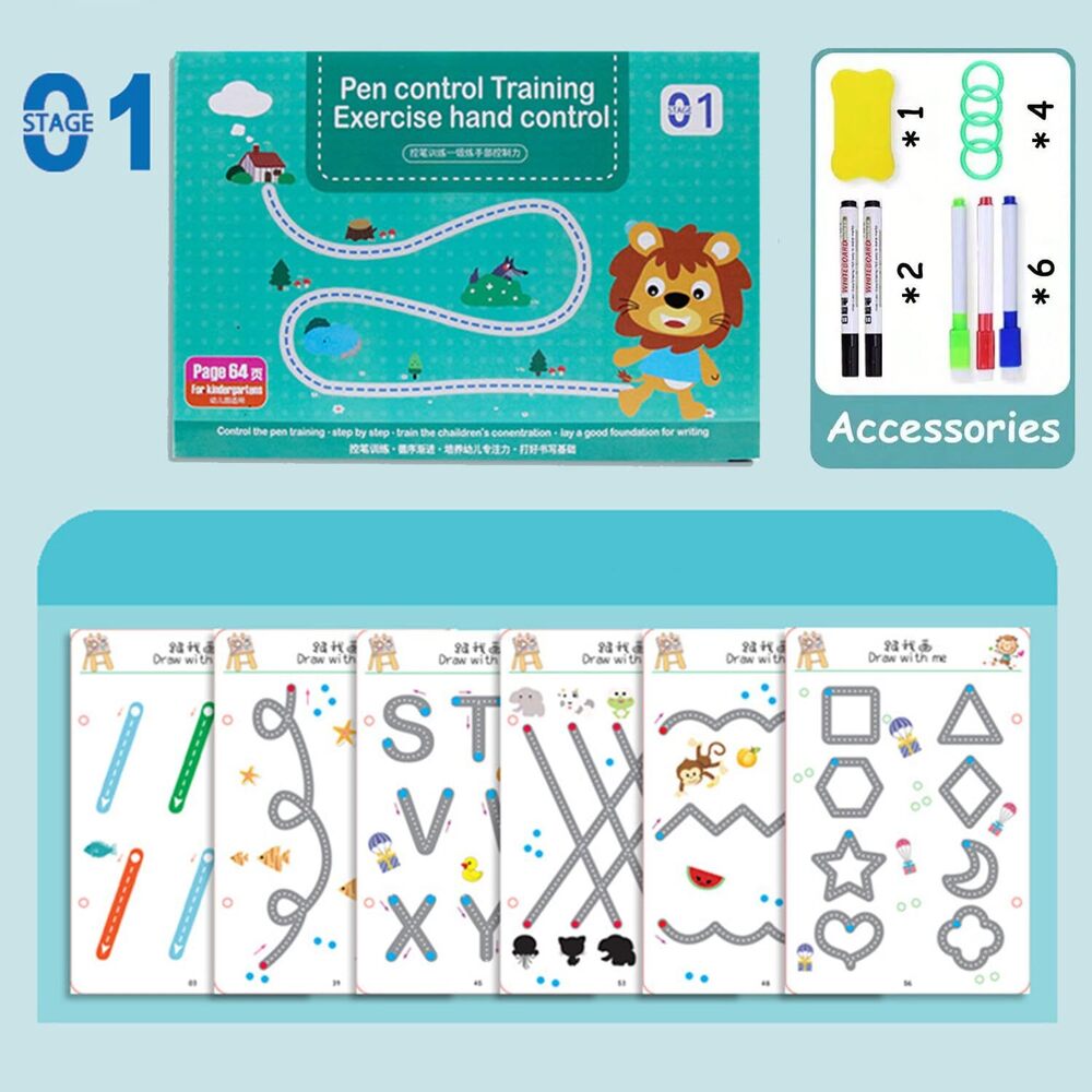 Hand Writing Pen Control Training Book