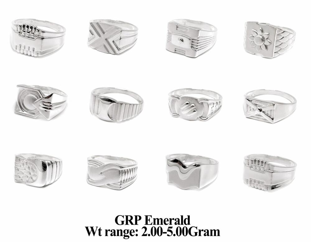 92.5 Silver Emerald Ring - Gender: Men