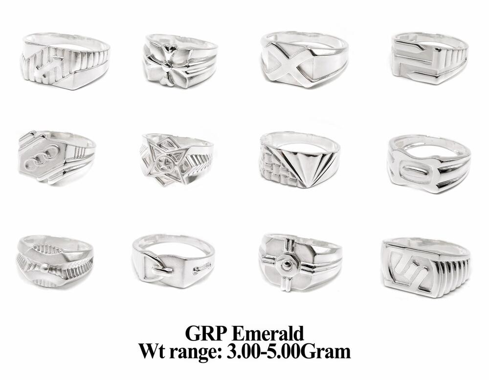 92.5 Silver Emerald Ring - Gender: Men