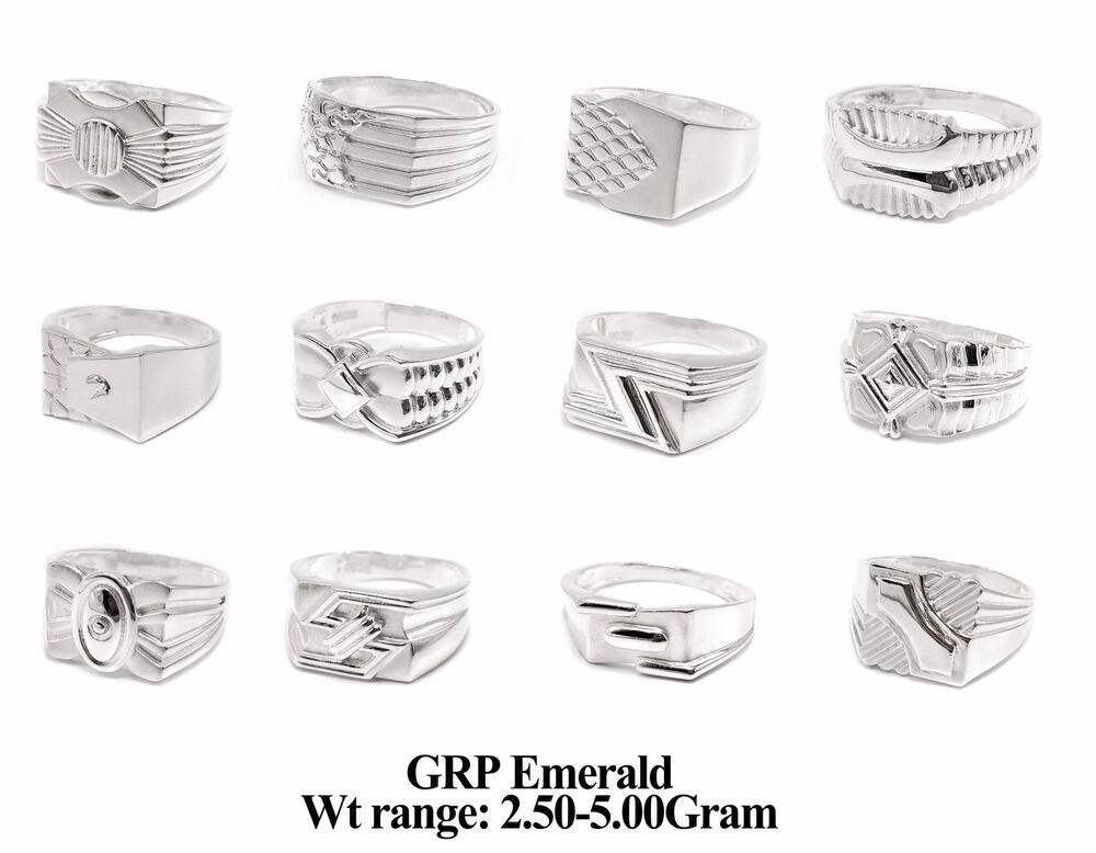 92.5 Silver Emerald Ring - Gender: Men