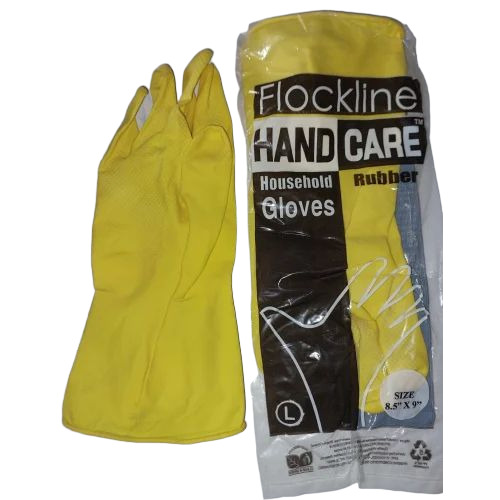 Flockline Hand Care Household Rubber Gloves - Color: Yellow