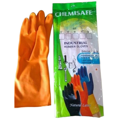 14 Inch Chemisafe Industrial Rubber Gloves - Color: Orange