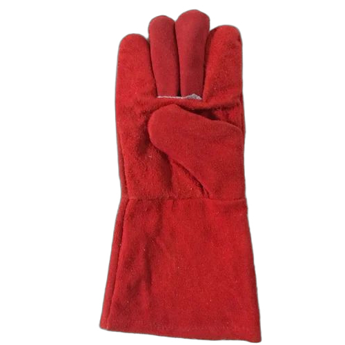 Leather Welding Glove - Color: Red