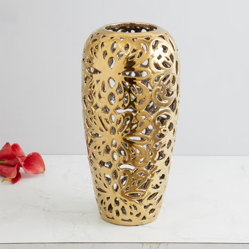 Brass Plated Flower Vase - Application: Residential & Commercial