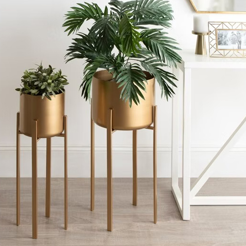 Gold Finish Metal Garden Planter - Color: Various Available