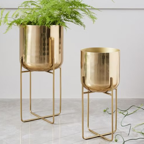 Brass Plated Indoor Outdoor Planter - Color: Various Available