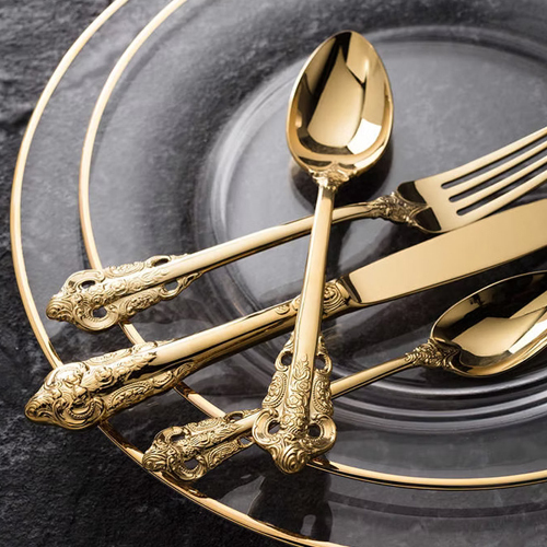 Brass Embossed Cutlery - Color: Different Available