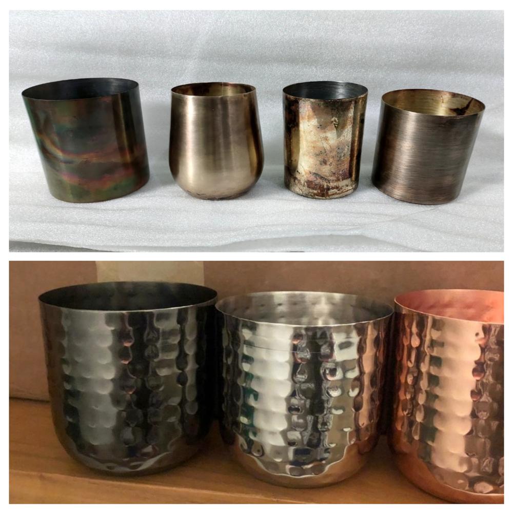 Candle Jar Metal Candle Jar Copper Candle Jar Candle Holder Decorative Jar - Color: As Shown