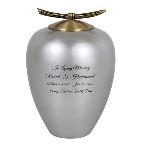Unique Design Metal Keepsake Urns for Ash Storage Silver