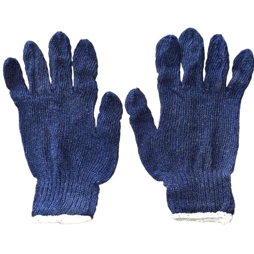 Cotton Knitted Hand Gloves - Color: Blue