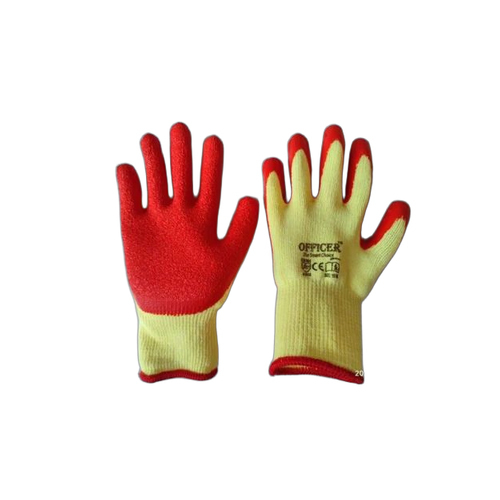 Glass Handling Safety Gloves - Color: Yellow And Red
