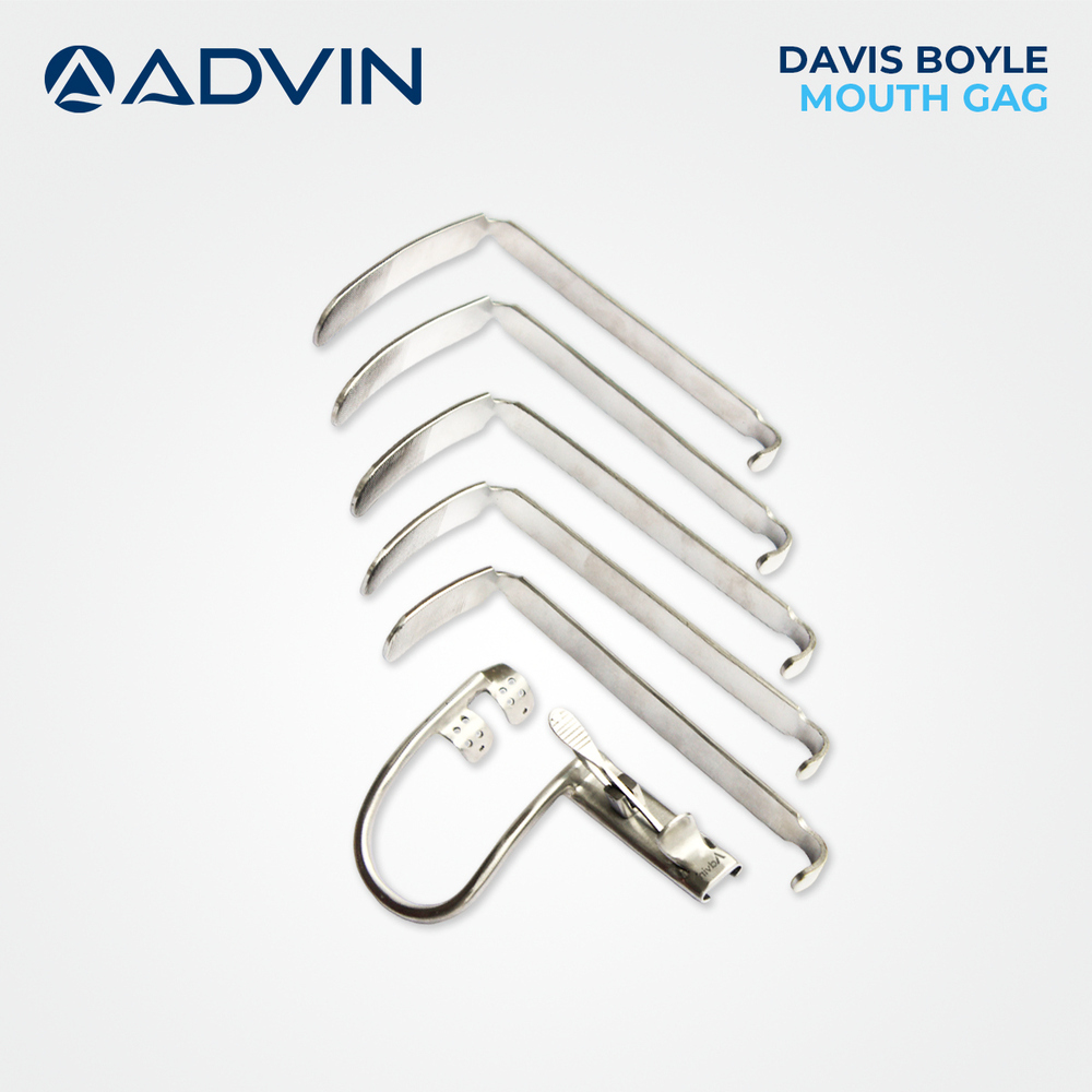 Davis Boyle Mouth Gag With 5 Blade Advin - Stainless Steel, Adjustable Blades For Varied Mouth Sizes | Interchangeable Blades, Smooth Finish