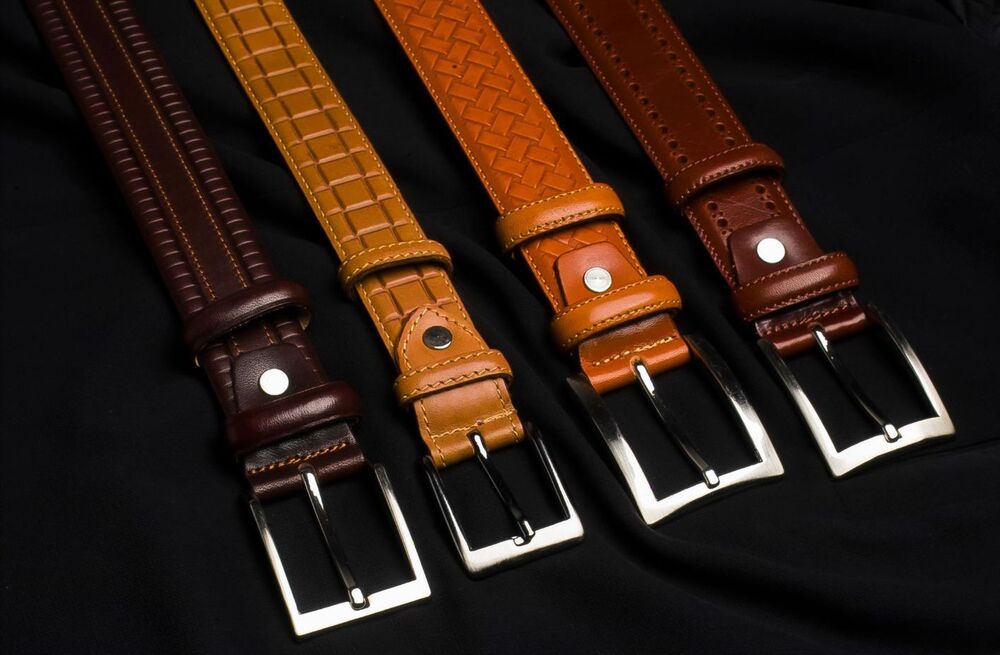 Mens Leather Belts - Buckle Material: Steel