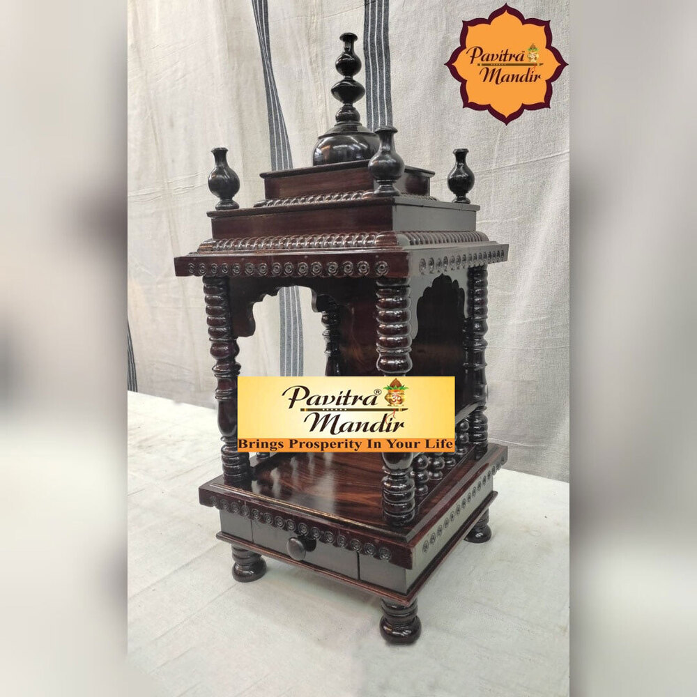 8" x 8" x 21" Sheesham Wood (Rosewood) Temple (Square)
