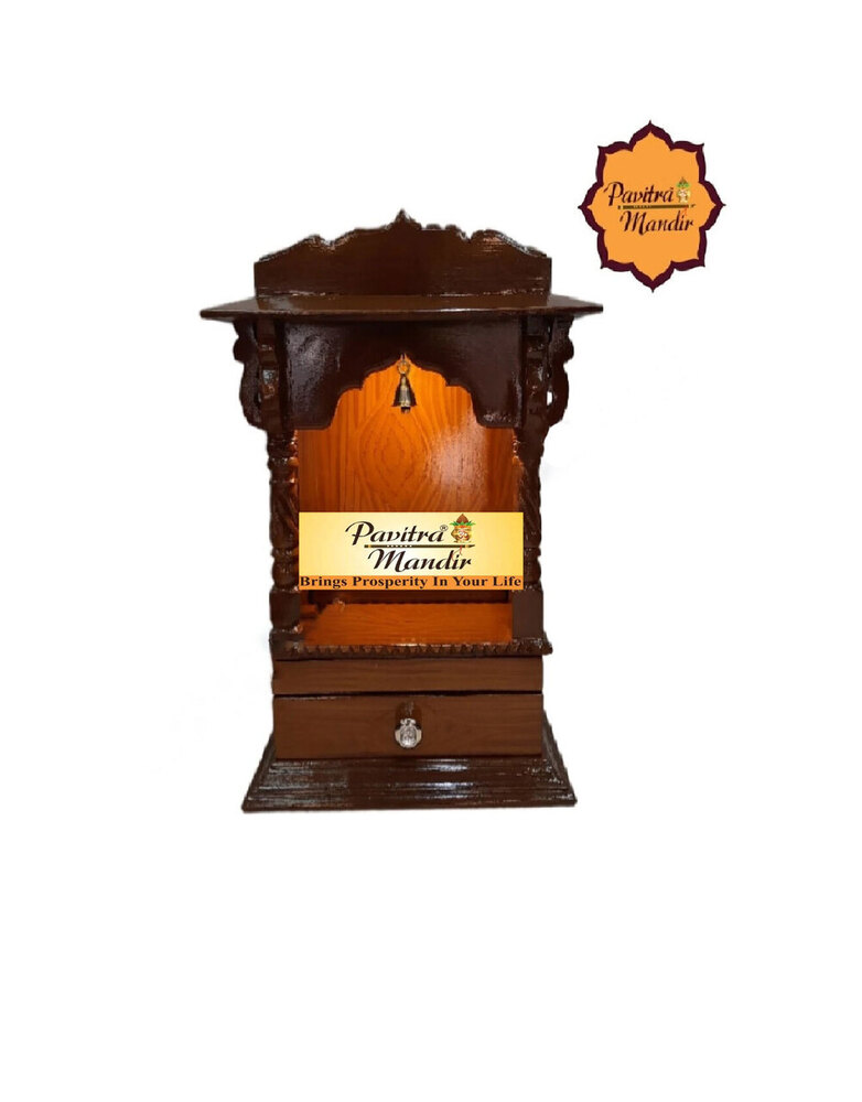 12" x 9" x 18" Burma Teakwood Temple (Natural Polish)