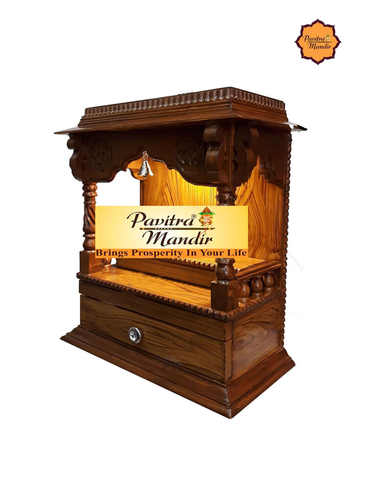 18" X 9" X 21" Burma Teakwood Temple (Natural Polish) - Color: Brown