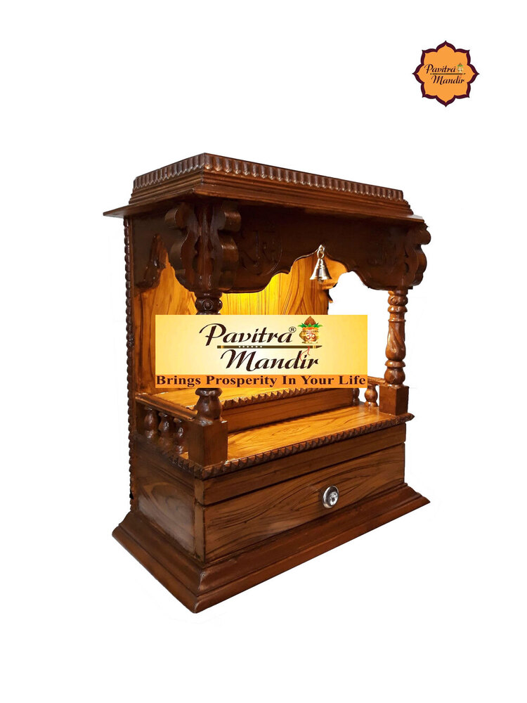 21" X 9" X 24" Burma Teakwood Temple (Natural Polish) - Color: Brown