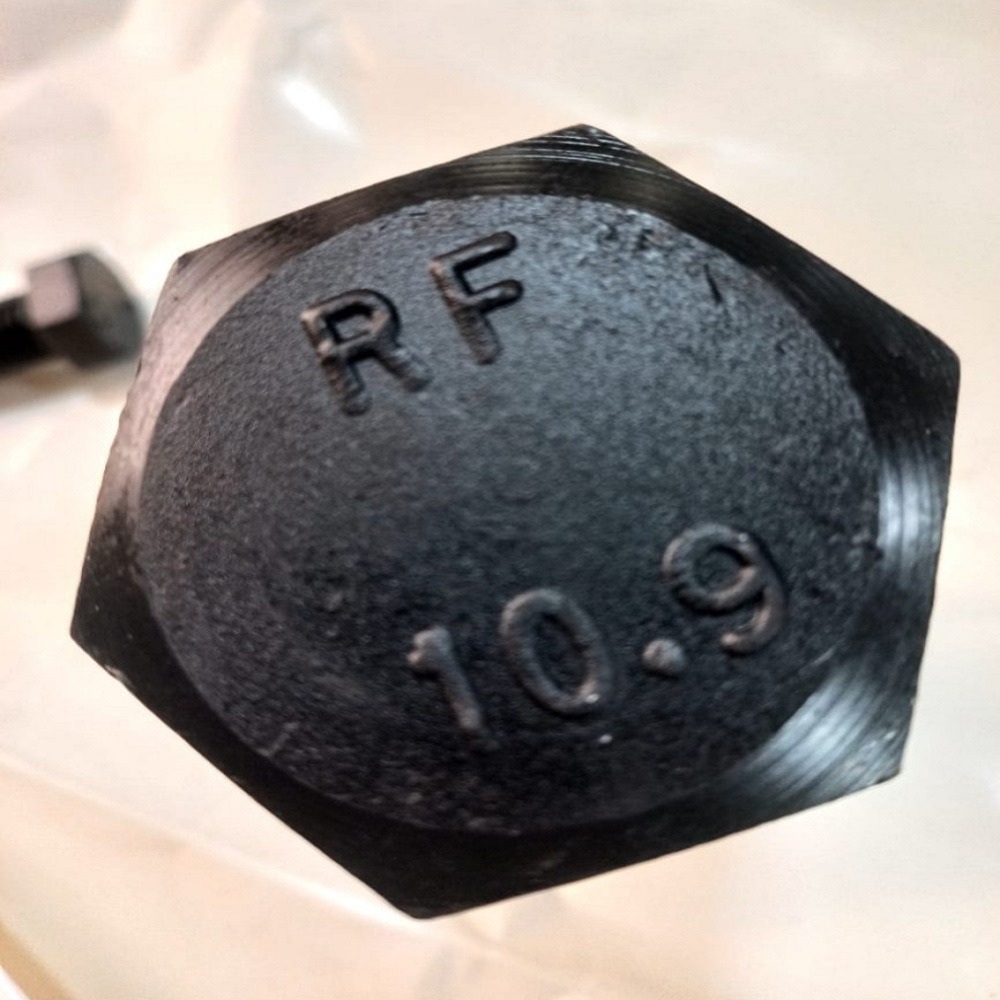10.9 Grade Full Thread Hex Bolt - Color: Black