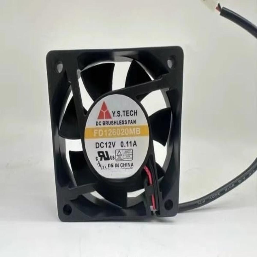 Y.S TECH FD126020MB Axial Fan 12V-0.11A DC Brushless Air Cooling Fan 3000 RPM 60 * 60 * 20mm 2Wire
