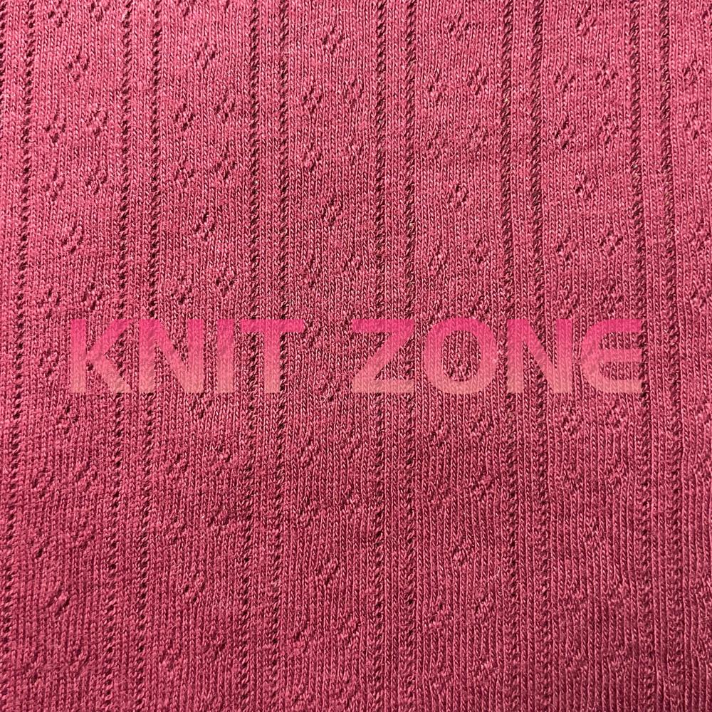 Knitted Pointelle Fabric - Rough Texture, Vibrant Red Color | Washable, All-season Versatility