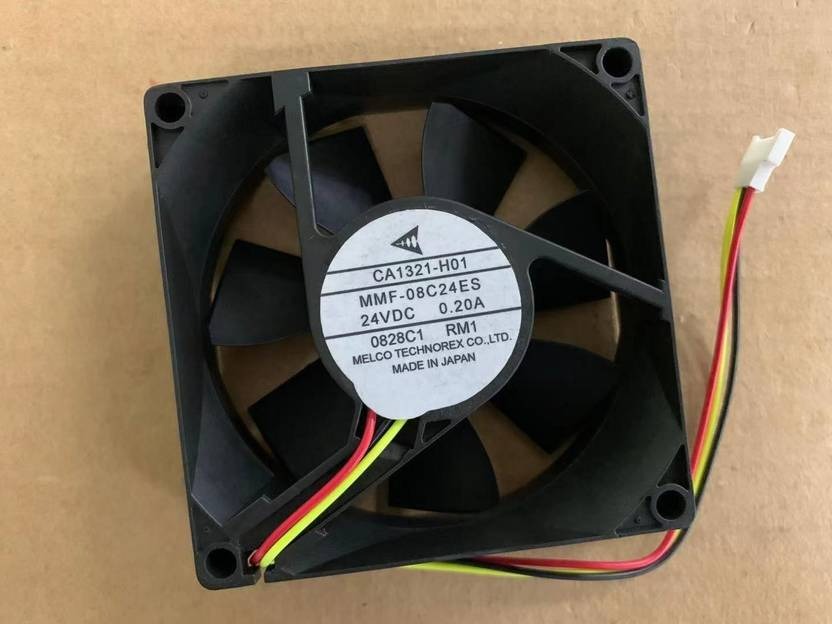 MMF-08C24ES Axial Fan 24V-0.20A DC Brushless Air Cooling Fan 8025mm 2Wire Fan with Heat Sinks All in one Cooler  (Black)