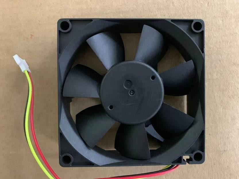 MMF-08C24ES Axial Fan 24V-0.20A DC Brushless Air Cooling Fan 8025mm 2Wire Fan with Heat Sinks All in one Cooler (Black)