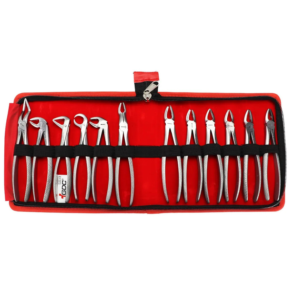 Gdc Extraction Forceps Kit (Set Of 12) (Efsp12) - Color: Silver