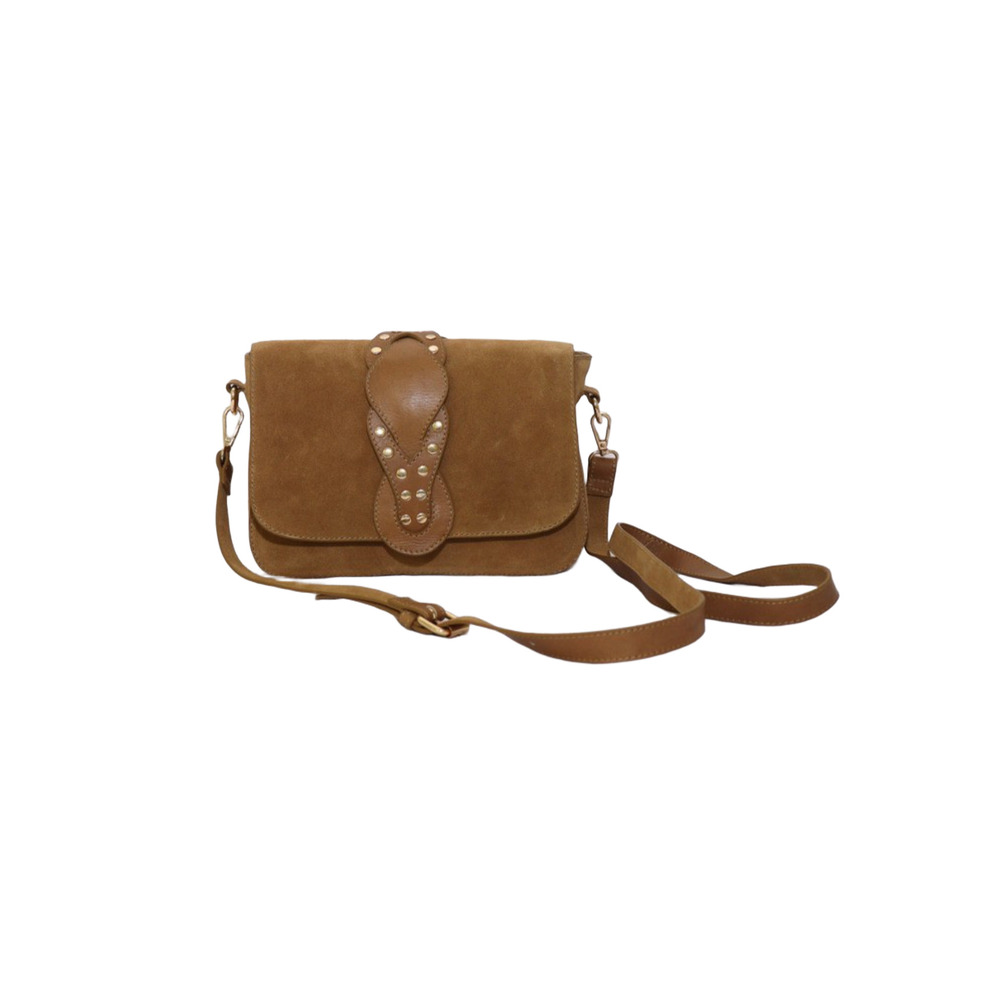 Brown Textured Sling Bag - Design: Plain