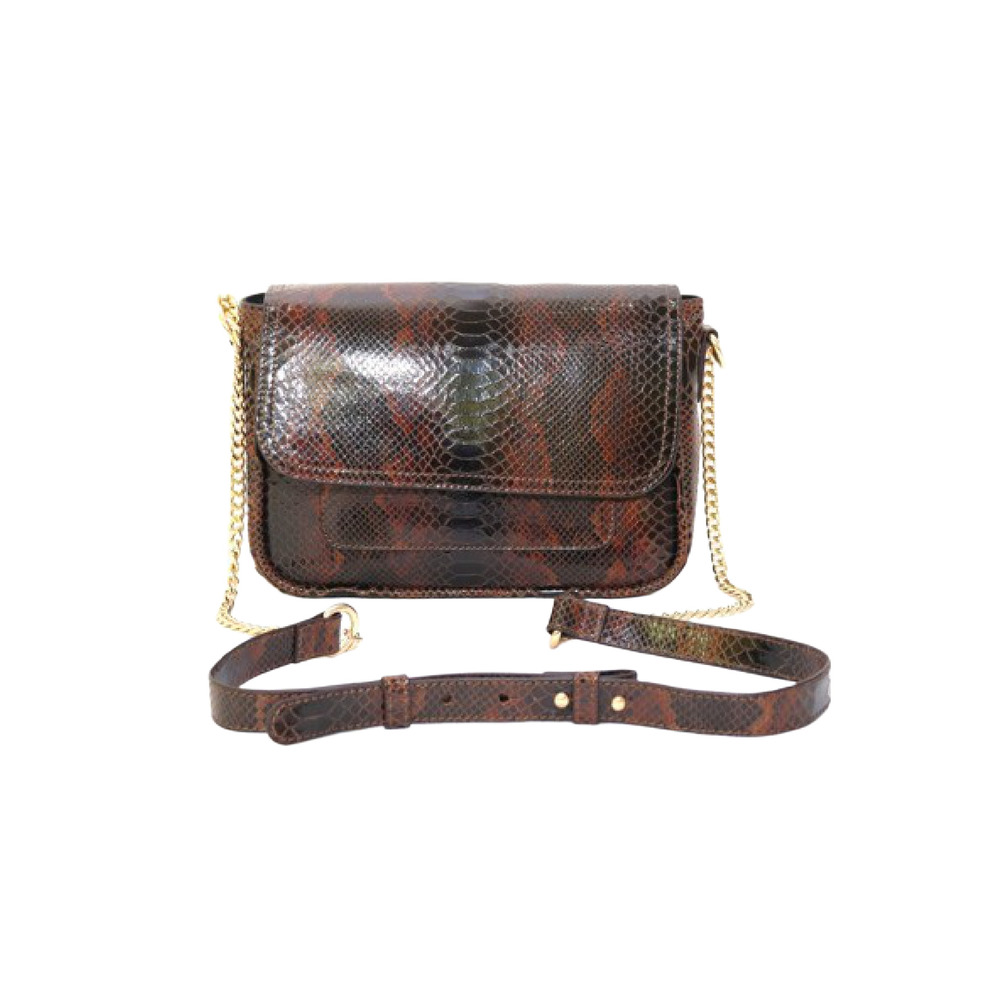 Stylish Leather Bag For Girl - Color: Brown