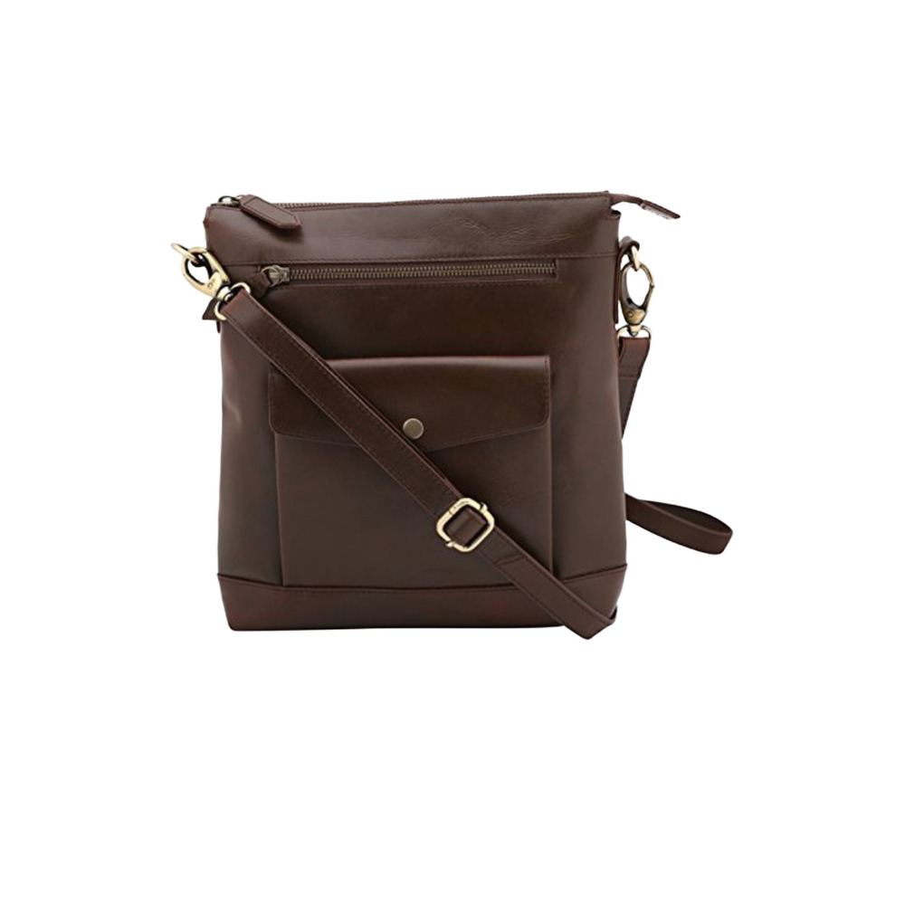 Women Brown Messenger Bag - Design: Plain