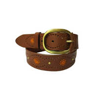 Women Pure Leather Braided Belt - Buckle Material: Steel
