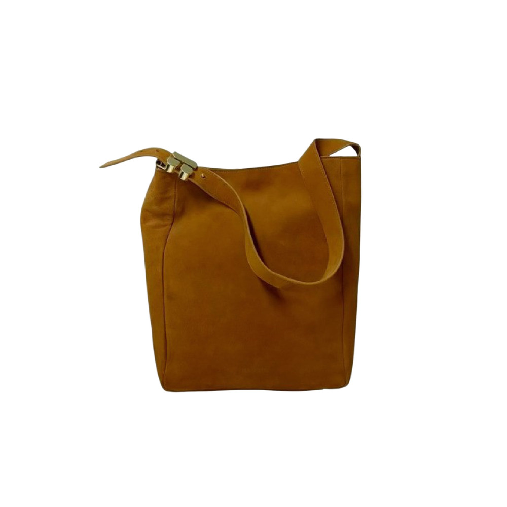Women'S Large Leather Tote Bag - Color: Brown