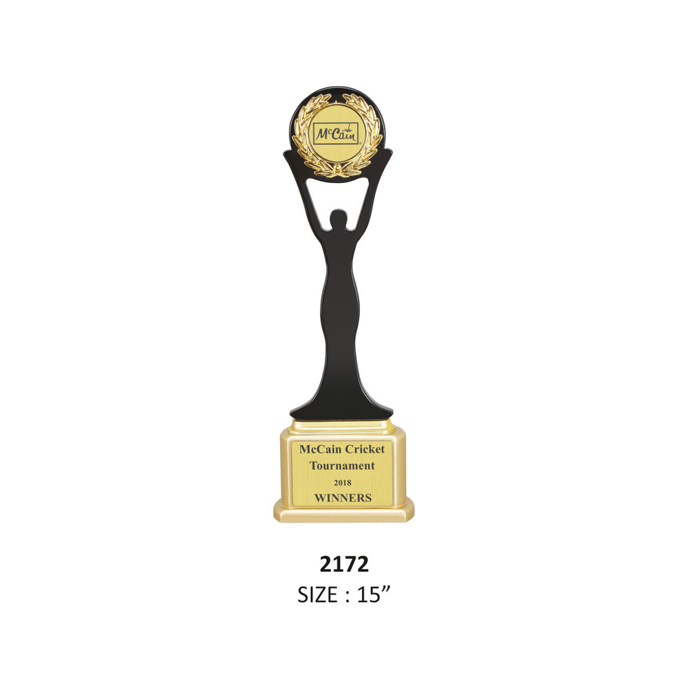 Metal Black Lady Trophy - Base Material: Plastic