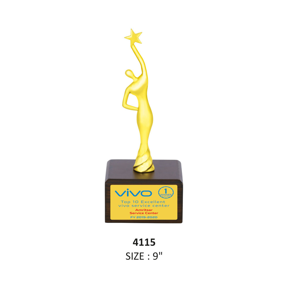 Metal Golden Lady Trophy - Finishing: Glossy
