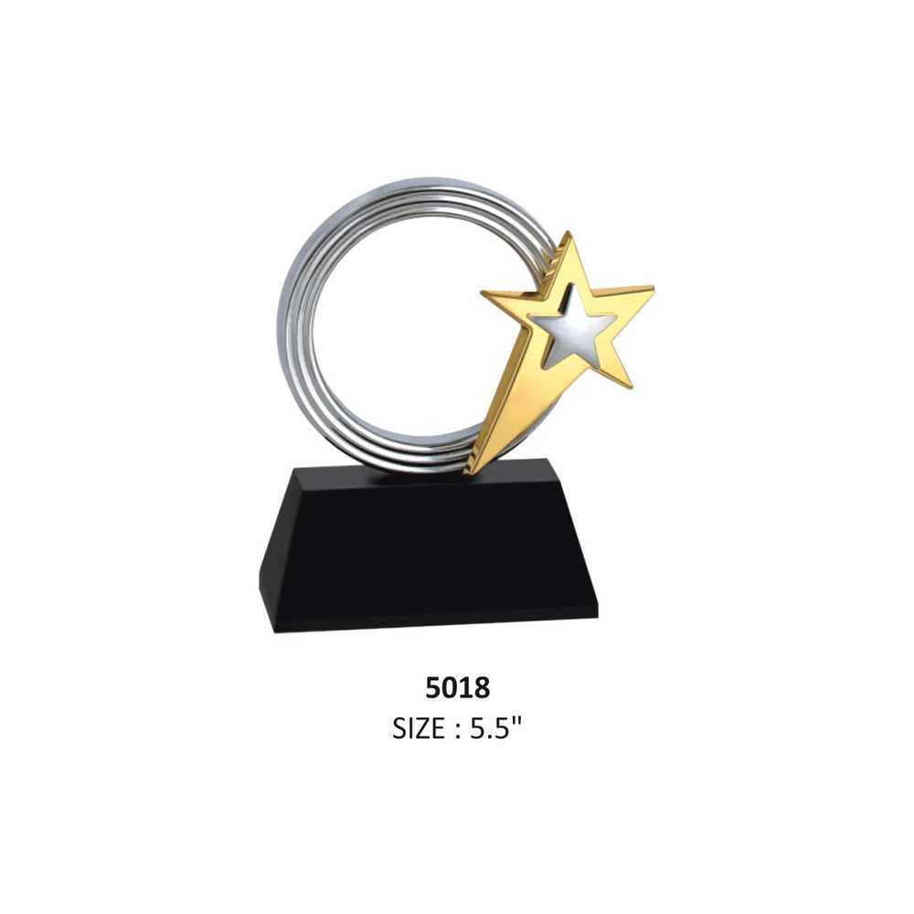 Metal Star With Ring Trophy - Finishing: Glossy