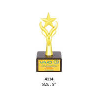 Metal Star With Wooden Base - Finishing: Glossy