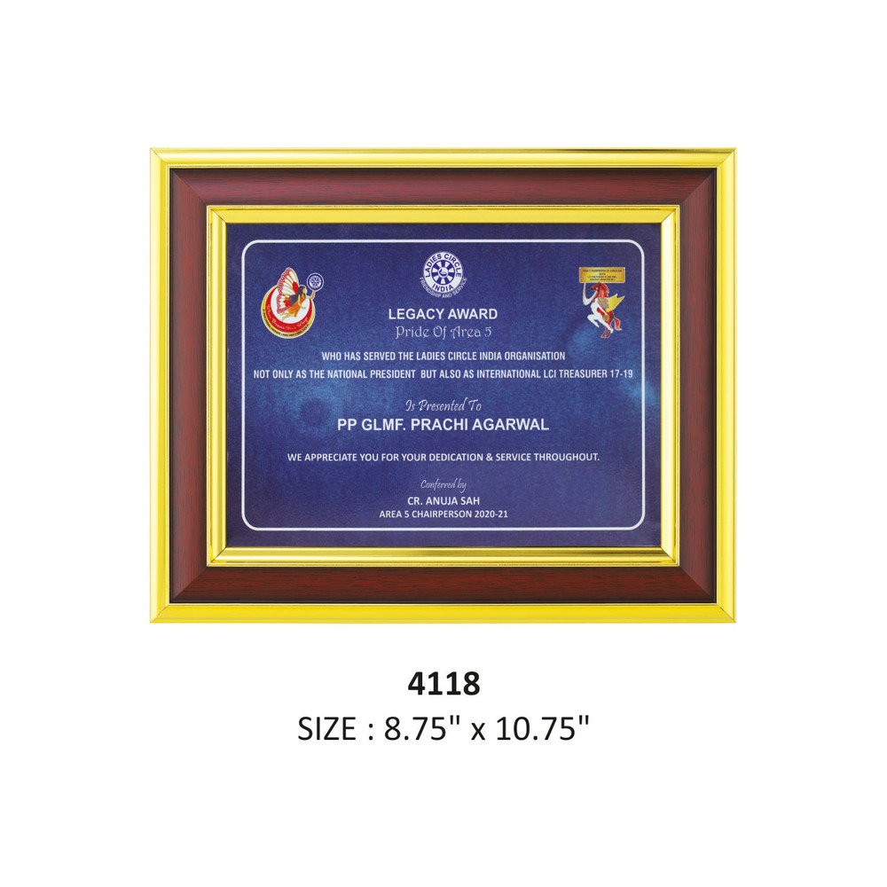 Fiber Frame With Golden Border - Finishing: Glossy