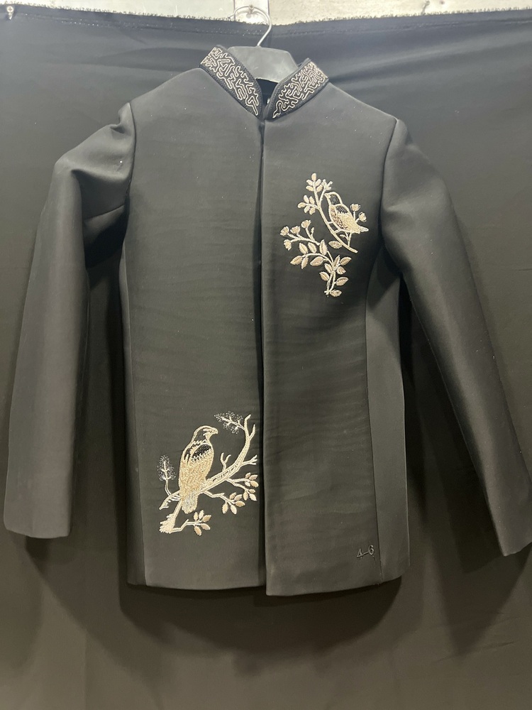 Full Embroidery Jodhpuri Coat - Color: Black