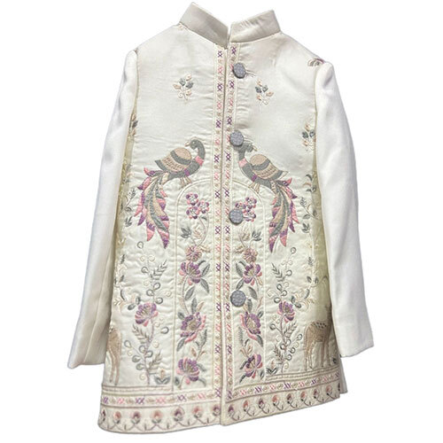 White Terry Rayon Wedding Coat - Color: Off-White