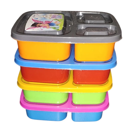 500Ml Plastic Lunch Box - Color: Multicolor