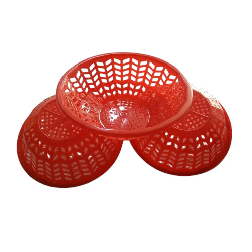 Plastic Storage Basket - Color: Red