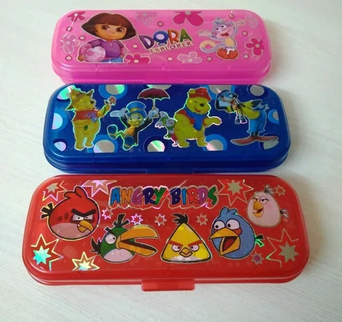 Cartoon Print Plastic Pencil Box - Feature: High Quality