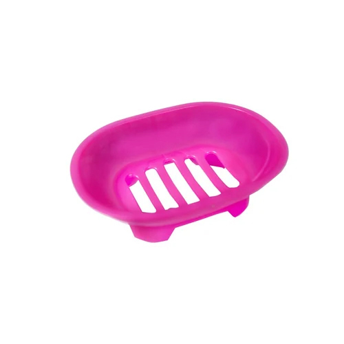 Plastic Single Soap Dish - Color: Pink