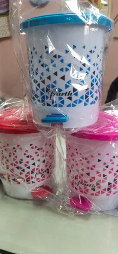 Medium Plastic Pedal Dustbin - Color: Multicolor