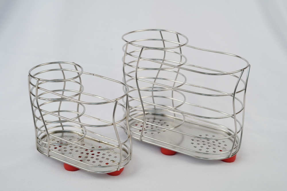 2 Size Twin Spoon Stand - Material: Stainless Steel