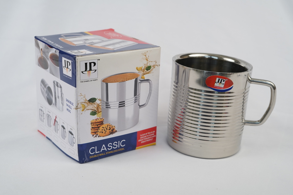 Classic Stainless Steel Double Wall Mug - Color: Silver